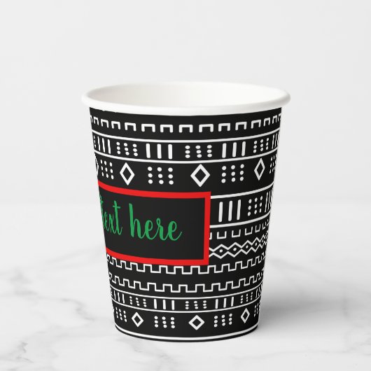 Wiedersehen-Design-Papiergehäuse für Afrocentric F Pappbecher (Rückseite)