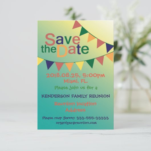 Wiedersehen-Design Save The Date (Stehend Vorderseite)