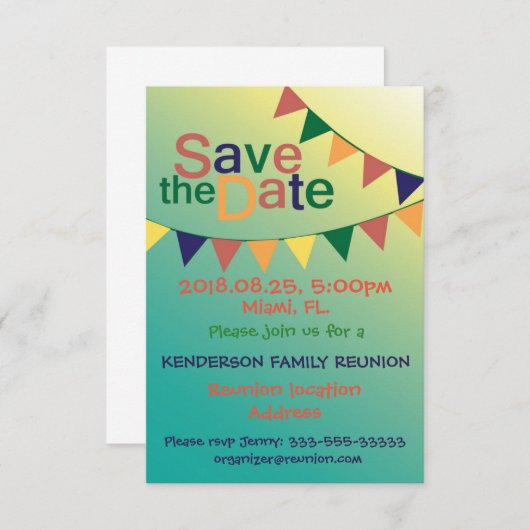 Wiedersehen-Design Save The Date (Vorne/Hinten)
