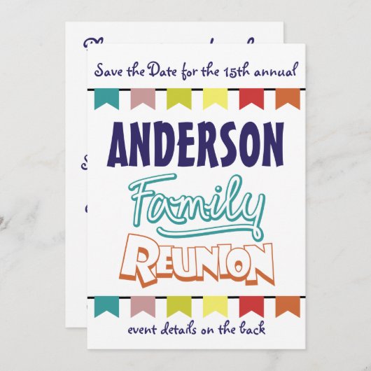 Wiedersehen-Design Save The Date (Vorne/Hinten)