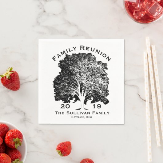 Wiedersehen-Eichenbaum personalisiert Serviette (Beispiel)