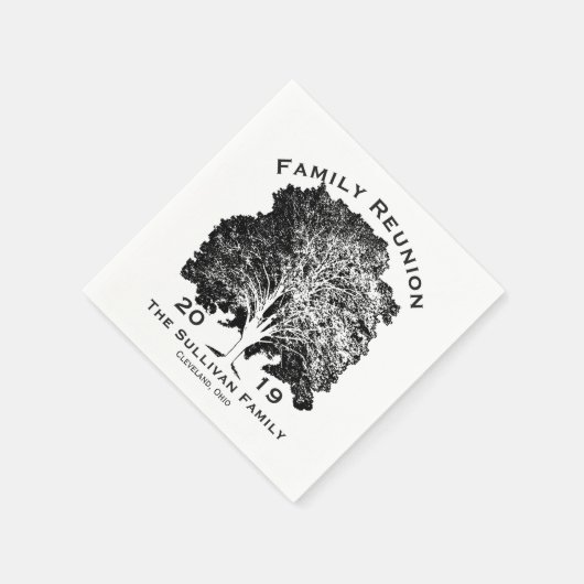 Wiedersehen-Eichenbaum personalisiert Serviette (Ecke)