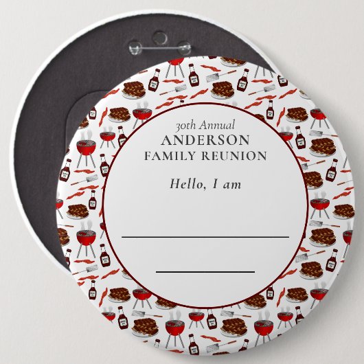 Wiedersehen Einführung in das Barbecue Muster Button (Vorne & Hinten)