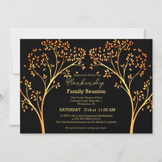 Wiedersehen Einladung der Golden Orange Tree Famil (Vorderseite)