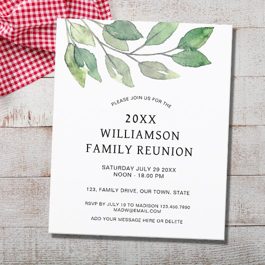 Wiedersehen-Einladung der Haushaltsfamilie