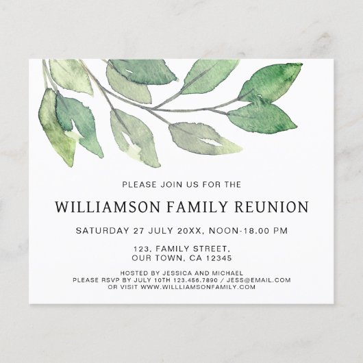 Wiedersehen-Einladung der Haushaltsfamilie (Vorderseite)