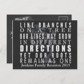 Wiedersehen-Einladung der Tree Family von Chalkboa Einladungspostkarte (Vorne/Hinten)