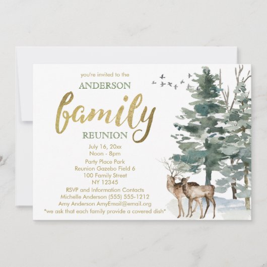 Wiedersehen Einladung der Waldhirsche (Vorderseite)