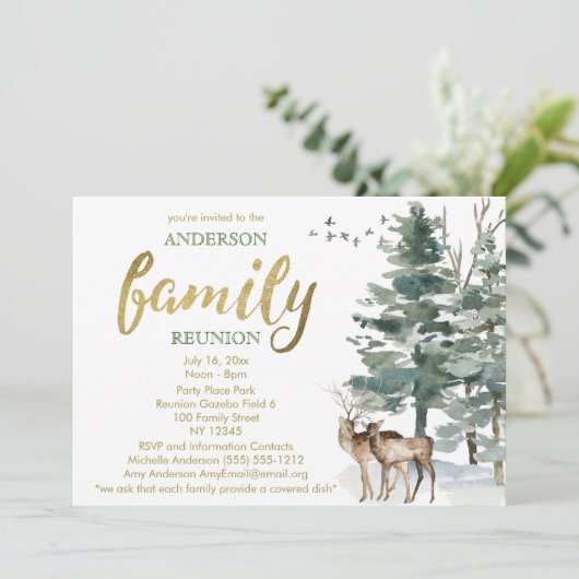 Wiedersehen Einladung der Waldhirsche (Stehend Vorderseite)