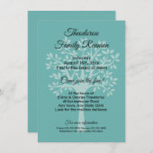 Wiedersehen-Einladung für Aquamarine Grüne Familie Einladung (Vorne/Hinten)