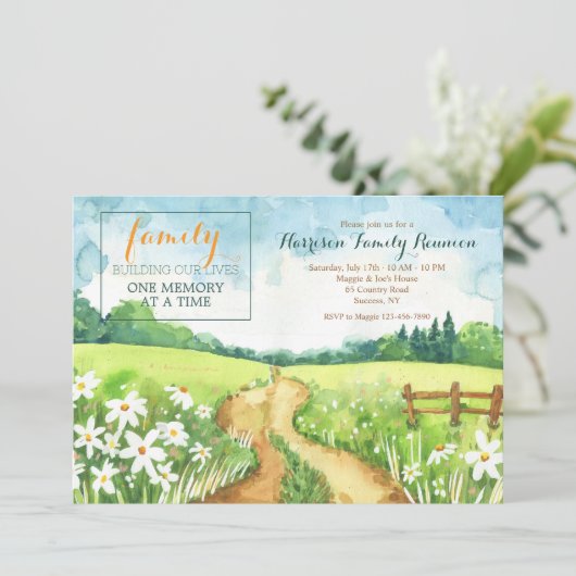 Wiedersehen-Einladung für Country Road Family Einladung (Stehend Vorderseite)