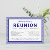 Wiedersehen-Einladung für die Blaugestreifte Famil Einladung (Stehend Vorderseite)
