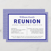 Wiedersehen-Einladung für die Blaugestreifte Famil Einladung (Vorne/Hinten)