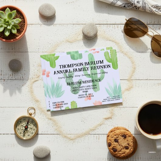 Wiedersehen-Einladung für Kaktus-Themed Family Postkarte