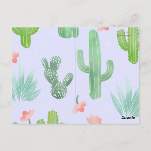 Wiedersehen-Einladung für Kaktus-Themed Family Postkarte (Rückseite)