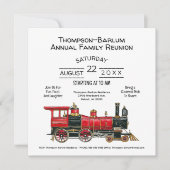 Wiedersehen-Einladung für Red Train Family Einladung (Vorderseite)