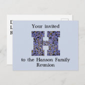Wiedersehen Einladung H Mosaik Monogram Postkarte (Vorne/Hinten)