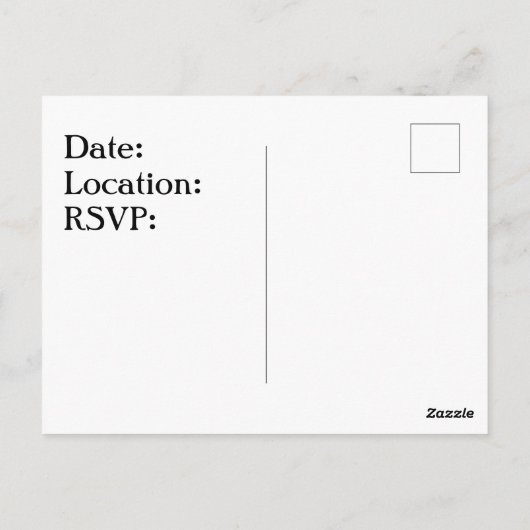 Wiedersehen Einladung H Mosaik Monogram Postkarte (Rückseite)