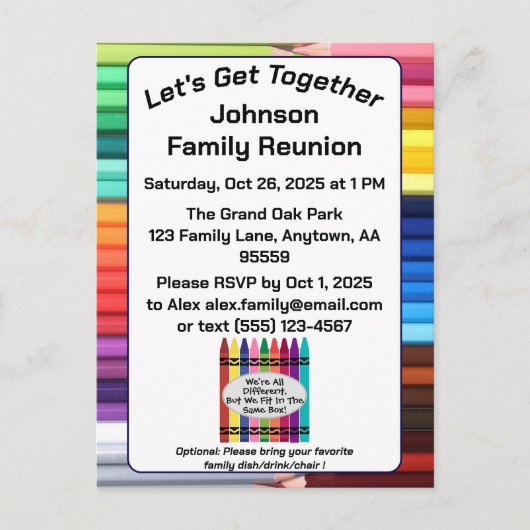 Wiedersehen-Einladung Postkarte (Vorderseite)