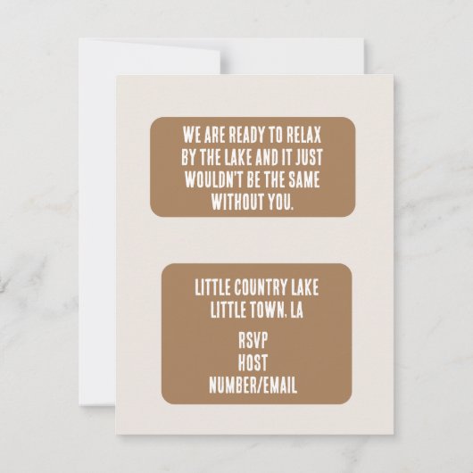 Wiedersehen Einladung Rustikaler Urlaub am See (Rückseite)