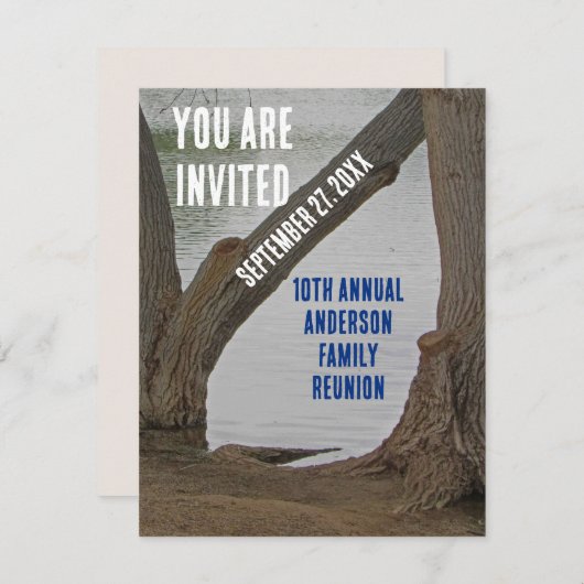 Wiedersehen Einladung Rustikaler Urlaub am See (Vorne/Hinten)