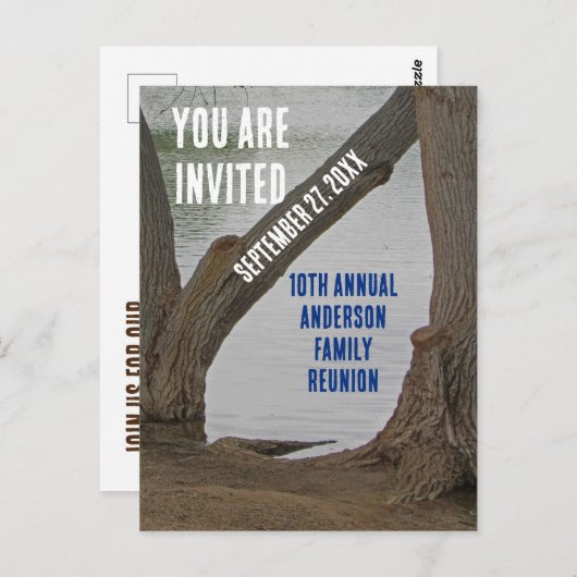 Wiedersehen Einladung Rustikaler Urlaub am See Postkarte (Vorne/Hinten)