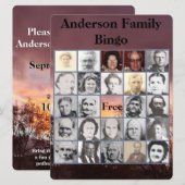 Wiedersehen-Einladung und Foto-Bingokarte (Vorne/Hinten)