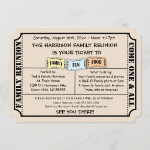 Wiedersehen Einladung zu Fun Ticket Cut Family