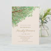 Wiedersehen-Einladung zur Aquarellbaum-Familie Einladung (Stehend Vorderseite)