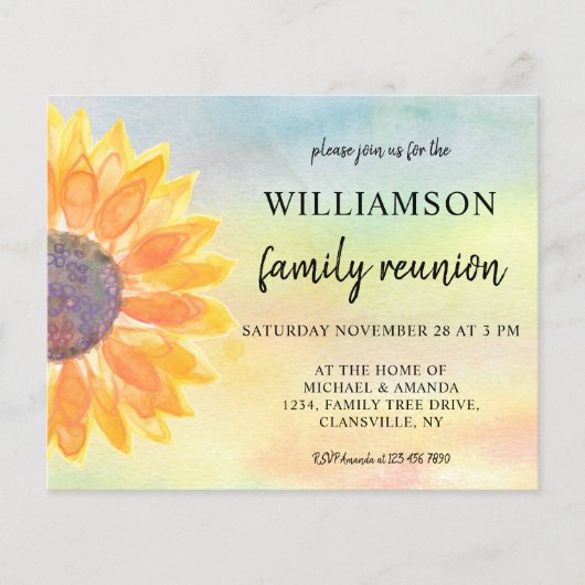 Wiedersehen-Einladung zur Aquarellenfamilie (Vorderseite)