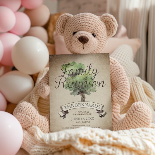 Wiedersehen Einladung zur Vintagen Familie von Was