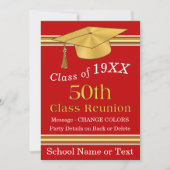 Wiedersehen Einladungen der 50. Klasse in Rot, Wei (Vorderseite)