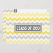 Wiedersehen-Einladungen der Klasse Grau-Gelb Zickz Einladung (Vorne/Hinten)