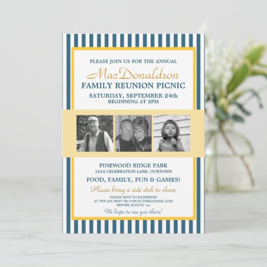 Wiedersehen-Einladungen für Fotovorlagen Einladung (Stehend Vorderseite)