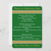 Wiedersehen-Einladungen für Green und Gold 50-jähr Einladung (Rückseite)