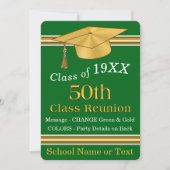 Wiedersehen-Einladungen für Green und Gold 50-jähr Einladung (Vorderseite)
