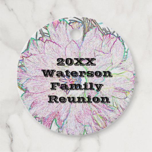 Wiedersehen Event Line Sketch Artistic Blume Geschenkanhänger (Vorderseite)