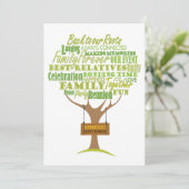 Wiedersehen-Familiendesign mit Baumelement Einladung (Stehend Vorderseite)