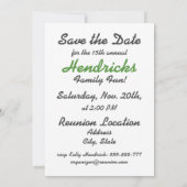 Wiedersehen-Familiendesign mit Baumelement Einladung (Rückseite)