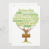 Wiedersehen-Familiendesign mit Baumelement Einladung (Vorne/Hinten)