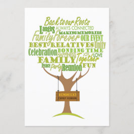 Wiedersehen-Familiendesign mit Baumelement Einladung