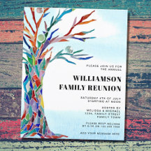 Wiedersehen Family Tree Einladung der Haushaltsfam