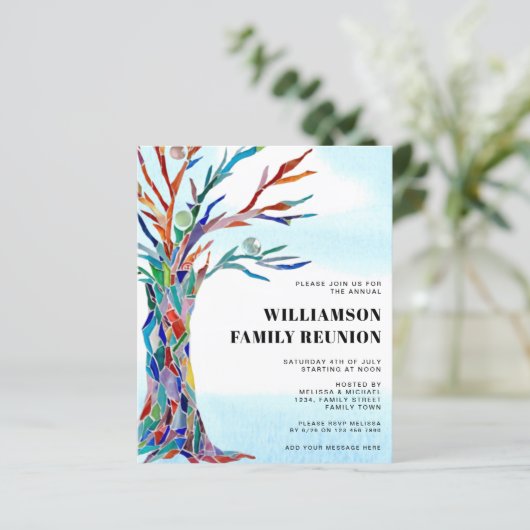 Wiedersehen Family Tree Einladung der Haushaltsfam (Stehend Vorderseite)