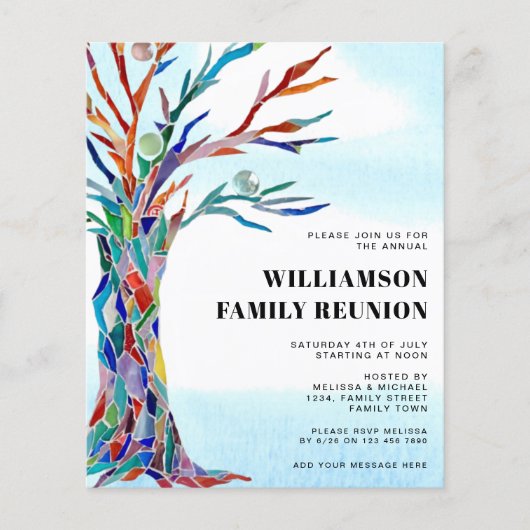 Wiedersehen Family Tree Einladung der Haushaltsfam (Vorderseite)