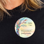 Wiedersehen Family Tree Name Classic Round Sti Runder Aufkleber