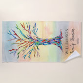 Wiedersehen Family Tree Wasserfarbe Strandtuch (Vorderseite)