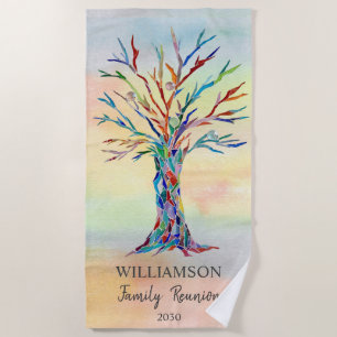 Wiedersehen Family Tree Wasserfarbe Strandtuch