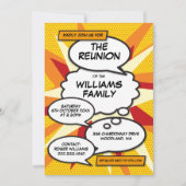 Wiedersehen, Family Wiedersehen, Party Comic Book Einladung (Vorderseite)