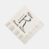 Wiedersehen-farbiger Buchstabe K Monogramm Serviette (Ecke)