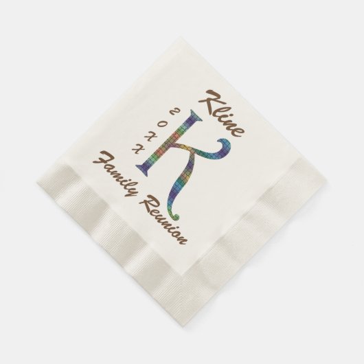 Wiedersehen-farbiger Buchstabe K Monogramm Serviette (Ecke)